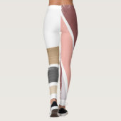 Modern Gold Black Maroon Pink Paint Valentine Leggings (Rückseite)