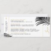 Modern Gold Black Palm Destination Boarding Pass Save The Date (Rückseite)