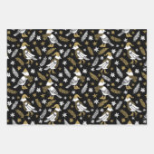 Modern Gold Black Partridge Pine Cones Botanisch Geschenkpapier Set (Vorderseite)