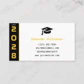 Modern Gold Black QR Code Abschluss Name Card Telefonnummerkarte (Vorderseite)