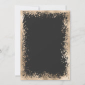Modern Gold Black Spritzer Glitzer Border Wedding Einladung (Rückseite)