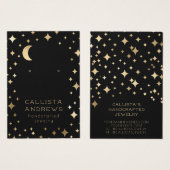 Modern Gold Black Stars Moon Earring Display Card (Vorne & Hinten)