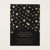 Modern Gold Black Stars Moon Earring Display Card (Rückseite)