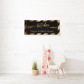 Modern Gold & Black Stripe Happy zum Geburtstag Banner (Insitu)