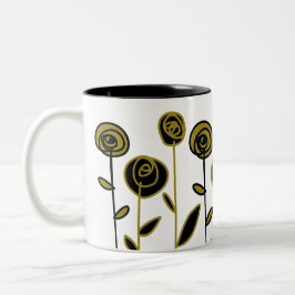 Modern Gold Black und White Zweifarbige Tasse