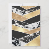 Modern Gold Black White Glitter Marble Geometric Einladung (Rückseite)
