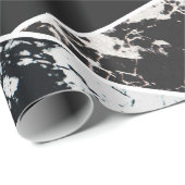 Modern Gold Black White Glitter Marble Geometric Geschenkpapier (Rolleneckpunkt)