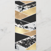 Modern Gold Black White Glitter Marble Geometric Menükarte (Rückseite)