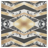 Modern Gold Black White Glitter Marble Geometric Stoff (Muster)