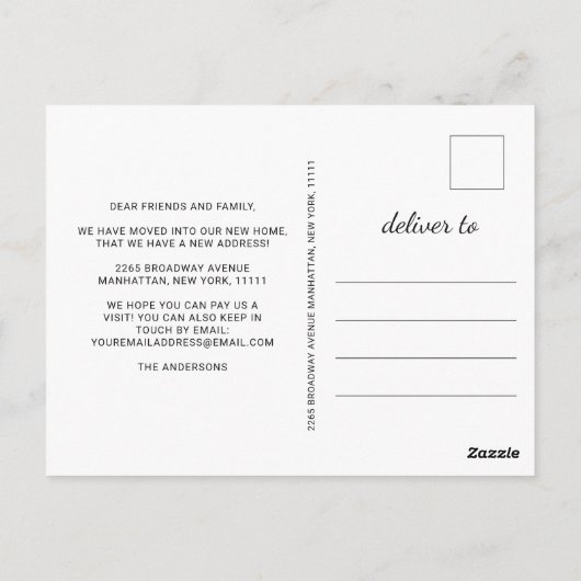 Modern Gold Blue Agate Marble Motion Ankündigung Postkarte (Rückseite)