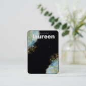 Modern Gold Blue Earring Display Visitenkarte (Stehend Vorderseite)