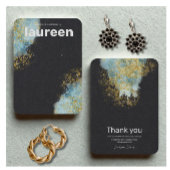 Modern Gold Blue Earring Display Visitenkarte