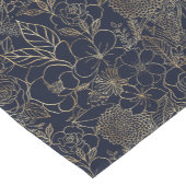 Modern Gold Blue Floral Doodles Line Art Kurzer Tischläufer (Ecke)