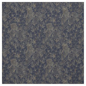 Modern Gold Blue Floral Doodles Line Art Stoff (Muster)