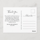 Modern Gold Blue Marble Agate Wedding Danke Po Postkarte (Rückseite)