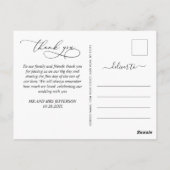 Modern Gold Blue Marble Agate Wedding Vielen Dank Postkarte (Rückseite)