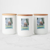 Modern Gold Blue Merry Weihnachts Foto Food Label Lebensmitteletikett (Flaschen)