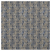 Modern Gold Blue Zebras Print Pattern Stoff (Muster)
