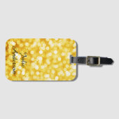 Modern Gold Bokeh Gepäcktag Gepäckanhänger (Vorderseite (Horizontal))