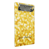 Modern Gold Bokeh Mini Clipboard Klemmbrett (Schrägansicht)