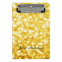 Modern Gold Bokeh Mini Clipboard Klemmbrett