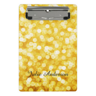 Modern Gold Bokeh Mini Clipboard Klemmbrett