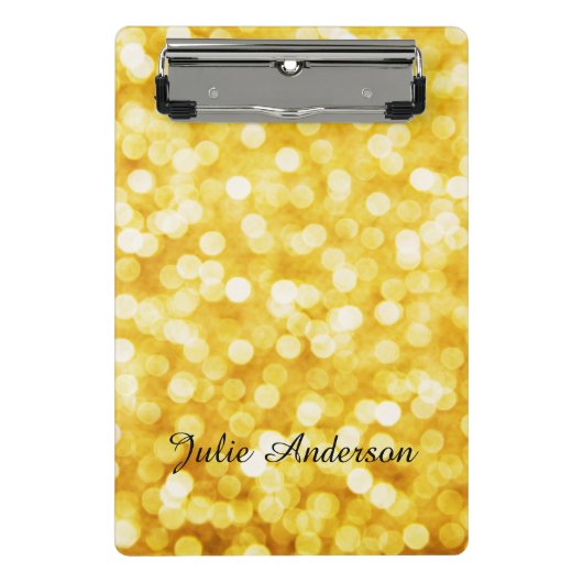 Modern Gold Bokeh Mini Clipboard Klemmbrett (Vorderseite)