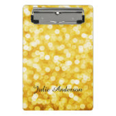 Modern Gold Bokeh Mini Clipboard Mini Klemmbrett (Vorderseite)
