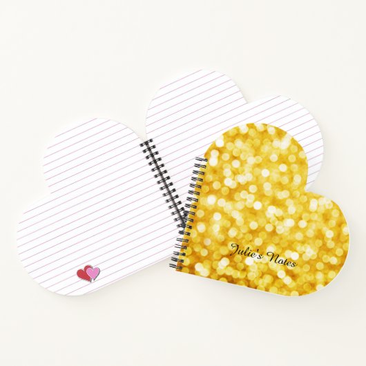 Modern Gold Bokeh Mini Spiral Notebook Notizblock (Innenseite)