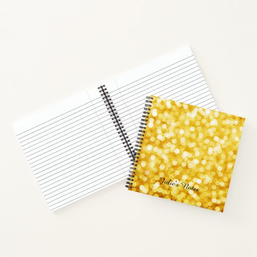 Modern Gold Bokeh Mini Spiral Notebook Notizblock (Innenseite)