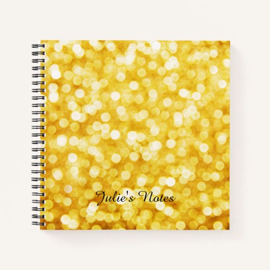 Modern Gold Bokeh Mini Spiral Notebook Notizblock (Vorderseite)
