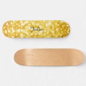 Modern Gold Bokeh Skateboard (Horizontal)