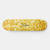 Modern Gold Bokeh Skateboard (Horizontal)