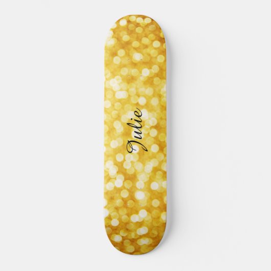 Modern Gold Bokeh Skateboard (Vorderseite)