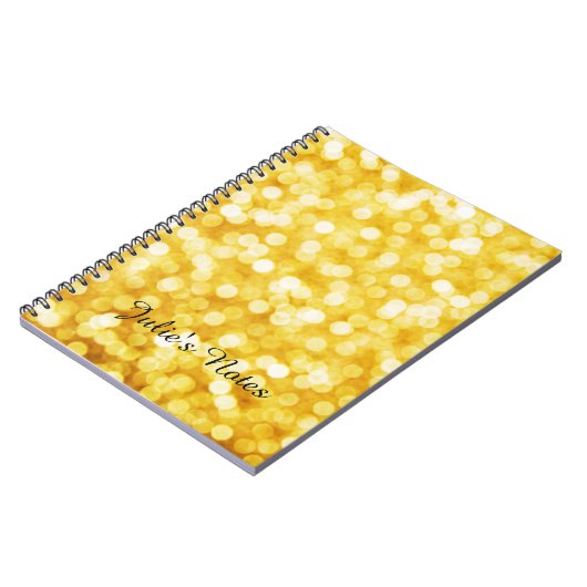 Modern Gold Bokeh Spiral Foto Notebook Notizblock (Linke Seite)