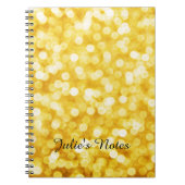 Modern Gold Bokeh Spiral Foto Notebook Notizblock (Vorderseite)