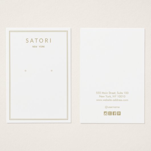 Modern Gold Border White Oring Juwelier Display (Vorne & Hinten)