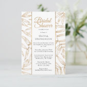 Modern Gold Botanical Bridal Shower Celebration  Einladung (Stehend Vorderseite)