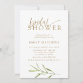 Modern Gold & Botanical Bridal Shower Einladung (Vorderseite)