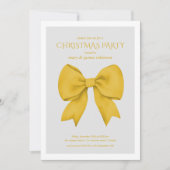 Modern Gold Bow Weihnachtsfeier Einladung (Vorderseite)