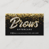 Modern Gold Brows Aftercare PMU Card Visitenkarte (Vorderseite)