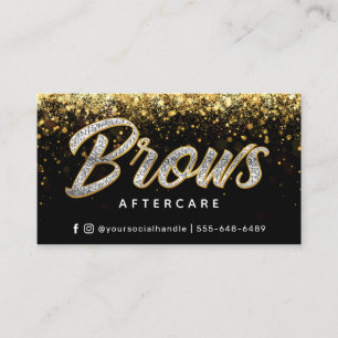 Modern Gold Brows Aftercare PMU Card Visitenkarte