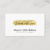 Modern Gold Brush Stroke Bakery Loyalty Visitenkarte (Vorderseite)