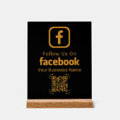 Modern Gold Business Facebook QR Code Acrylschild (Vorderseite)