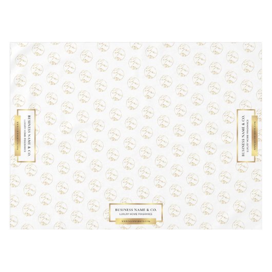 Modern Gold Business Logo Design Chic Craft Show Tischdecke (Vorderseite (Horizontal))