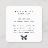 Modern Gold Butterfly Black Quadratische Visitenkarte (Rückseite)