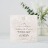 Modern Gold Calligraphy Champagne Ivory Wedding Einladung (Stehend Vorderseite)