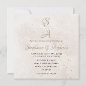 Modern Gold Calligraphy Champagne Ivory Wedding Einladung (Vorderseite)