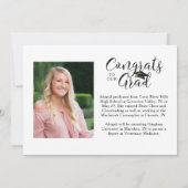 Modern Gold Calligraphy Script 4 Foto Abschluss Ankündigung (Rückseite)