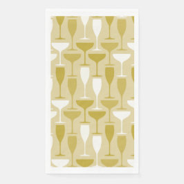 Modern Gold Champagne Flute Napkins Serviette